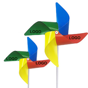 Custom Pinwheels Muka 200 PCS 4 Leaves With Plastic Stick Personalized Pinwheels, 9" Diameter, 11 3/4" Height