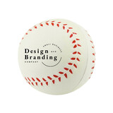 Muka Custom Baseball Stress Reliever White Balls with Red Stripes One Color Silk Screen Printing, Price/Piece
