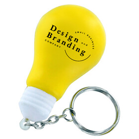 Aspire Custom 50 PCS Light Bulb Stress Reliever with Keychain Stress Ball, One Color Silk Screen Printing