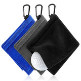 MUKA Microfiber Wet/Dry Golf Ball Towel Pocket Ball Cleaner Golf Ball Washer with Clip, 5.5 x 5.5 Inch