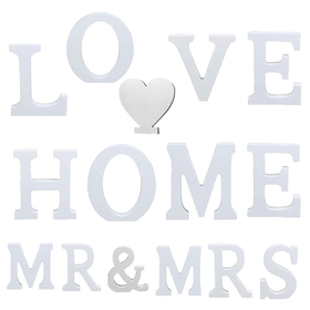 Aspire 6" Height Wooden Wood White Hanging Wall Letters Word Free Standing Wedding Party Home Decor