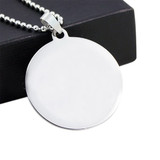 Blank Round Stainless Dog Tag with Ball Chain