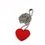 Custom Aluminum Heart Shaped ID Tags with Ball Chain, Laser Engraved, Price/Piece