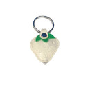 Blank Faux Leather Strawberry Shaped Light Up Key Tag, 2 1/8