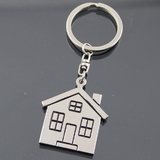 Blank Stainless Steel House Keychain, 1 6/10
