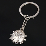 Custom Novetly Rhinestone Ladybug Shaped Key Chain, Laser Engraved