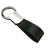 Custom Metal Rotating Key Ring with Leather Strap, Laser Engraving