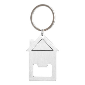 Blank House Shaped Bottle Opener With Key Ring, 3-1/2"x1-1/2"