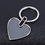Blank Heart Shaped Keychain in Polished Chrome Finish, 2.7" L x 1.5" W, Price/Piece