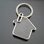 Blank House Shaped Keychain in Polished Chrome Finish, 2.75" L x 1.75" W, Price/Piece