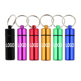 Muka Personalized Pill Box Keychain, Portable Metal Pill Holder for Outdoor Travel, Laser Engraved