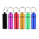 Muka Blank Large Aluminum Canister Key Chain, Portable Pill Case, 2-3/8