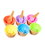 Blank Ice Cream Bowls Dessert Bowls with Spoon, 3.86