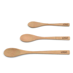 Aspire Custom Reusable 5.3"L 6.3"L 7.5"L Bamboo Spoon, Laser Engraved