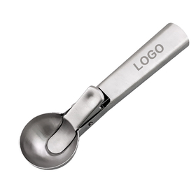 Aspire Custom Solid Stainless Steel Ice Cream Scoop with Easy Trigger, Cookie Dough and Watermelon Scoop, Laser Engraved