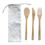 Aspire Blank Eco Friendly Reusable Bamboo Utensils Cutlery W/ Pouch, Price/SET
