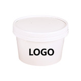 Custom 8 Ounce Ice Cream Cup, Hot and Cold To Go Cups with Vented Lid, Screen Printed