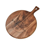 Muka Cutting Boards Round Acacia Wood Board for Chopping and Serving,15 3/4 x 11 13/16 x 5/8 Inch,Laser Engraved
