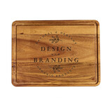 Muka Custom Chopping board Square Simple Style for Placing and Displaying Fruit Food, Acacia Wood, Laser Engraved