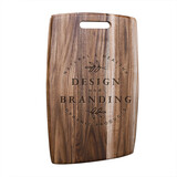 Muka Custom Cutting Board Household Large Square Acacia Wood Boards Arc Edge, 14 3/16 x 9 1/2 x 5/8 Inch, Laser Engraved
