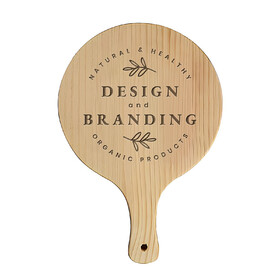 Muka Custom Cutting Boards Round Pine Wood Board for Chopping and Serving, Laser Engraved, 15 3/4 x 11 13/16 x 7/16 Inch