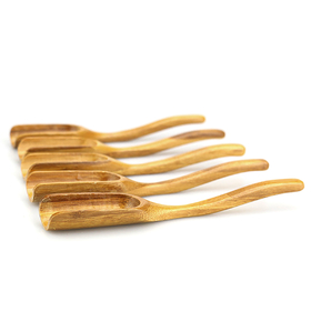 Muka 6 PCS Wooden Oval Spoon, Mini Wood Scoop, Bath Salt Scoop