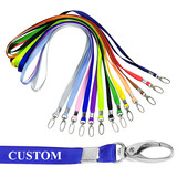 Custom 20/100 pcs Neck Nylon Lanyard Strap with Quick Release Buckle for Exhibition Identification card, 17.7 x 3/8 inches, One Color Printing