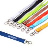 Custom Polyester Lanyard Sewing Neck Strap with Swivel Lobster Claw Badges Holders Exhibition Name Tag Holder, One Color Printing, 0.6