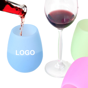 Custom Unbreakable Silicone Wine Glasses Silicone Cup, 10oz, Silkscreen