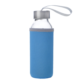 Aspire Blank Glass Water Bottle with Protective Bag, 10 oz