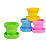 Blank 5.8oz Collapsible Folding Silicone Travel Camping Cup, 3.15