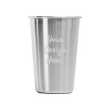 Muka Personalized 16 oz Stainless Steel Pint Cup, Unbreakable Metal Drinking Glasses, Laser Engraved