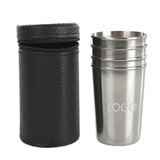 Aspire Custom 4-Piece Stainless Steel Shot Glass Set for Camping/Hiking/Outdoors - 5 oz