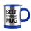 Custom 14 oz. Self-Stirring Stainless Steel Coffee Mug, 4 3/10" H x 3 1/2" D, Silkscreen, Price/piece