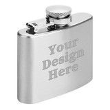 Muka Personalized 2 Ounce Stainless Steel Flask, Mini Liquor Flask, Laser Engraved