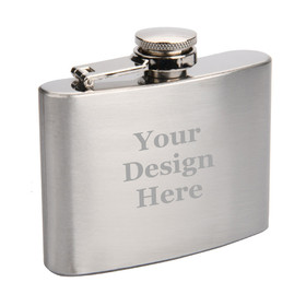 Muka Personalized 4 Ounce Hip Flask for Men with Black Box, Laser Engraved