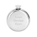 Muka Personalized 5 oz Portable Stainless Steel Round Hip Flask Whiskey Flask, Laser Engraved