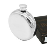 Blank Round Stainless Steel Hip Flask, 5 Oz., 3.55