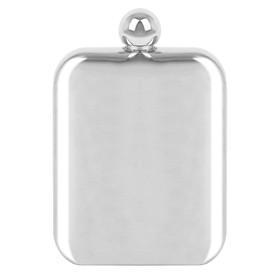 Blank 6 Ounce Hip Flask, Mirror Finished, 3 1/5" W x 4 3/10" H