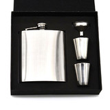 Blank 7 Oz Hip Flask Gift Set with Shot Glasses and Funnel, 6.7