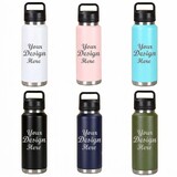 Muka Custom 18 Ounce Vacuum Insulated Stainless Steel Water Bottle, Double Wall Leakproof Tumbler for Gym Outdoor, Laser Engraved