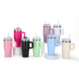 Muka 14 OZ Tumbler with Handle and Straw, Vacuum Insulated Travel Cup