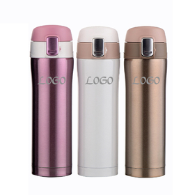 Custom Stainless Steel Double Wall Vacuum Insulated Travel Coffee Mug, 17 oz, 9 1/5" H x 2 1/2" D, Laser Engrave