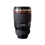 Custom 12 oz. Camera Lens Cup with Transparent Lid or Sipping Lid, Silk-printing, 5 3/10" H x 3 3/10" D