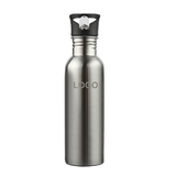 Custom 25oz. Premium Single Walled Stainless Steel Sports Water Bottle with Straw Lid, Laser Engraved
