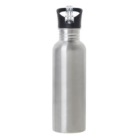 Aspire 25oz. 750ml Premium Wide Mouth Single Walled Stainless Steel Sports Water Bottle with Straw Lid