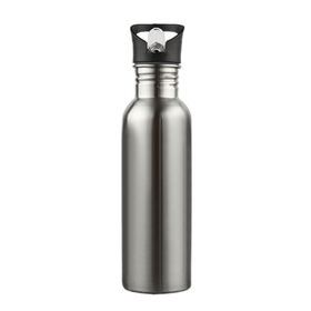 Aspire 25oz. 750ml Premium Single Walled Stainless Steel Sports Water Bottle with Straw Lid