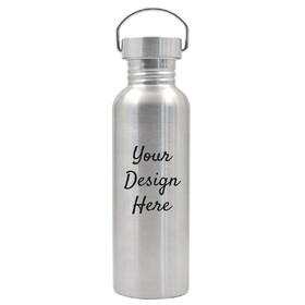 Aspire Custom 25oz. Single Walled Stainless Steel Water Bottle for Cyclists, Runners, Hikers, Laser Engraved