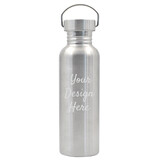 Muka Custom 25oz. Single Walled Stainless Steel Water Bottle for Cyclists, Runners, Hikers, Laser Engraved
