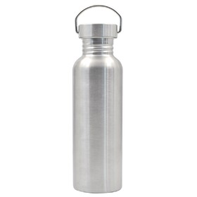 Muka 25oz. 750ml Single Walled Stainless Steel Water Bottle for Cyclists, Runners, Hikers, Leak Proof Design